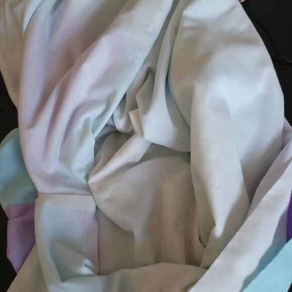 Vintage Midge Grant Patchwork Maxi Skirt Pastel Elastic Waist 60s 70s Women 8 - Picture 10 of 14